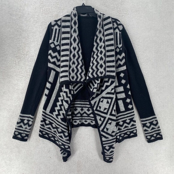 Aztec Waterfall‎ Cardigan Sweater Womens MEDIUM Angora Baho Open Southwestern - Picture 1 of 12